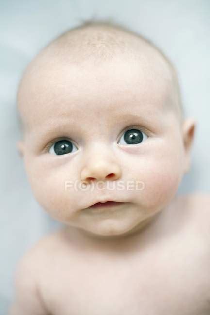 Portrait Of Infant Baby Boy — Interior Copy Space Stock Photo