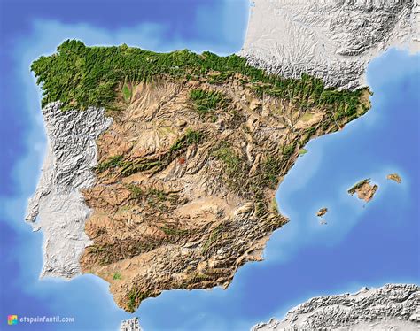 Plano Restringir Abrasivo Mapa Fisico De España Sin Nombres Rifle