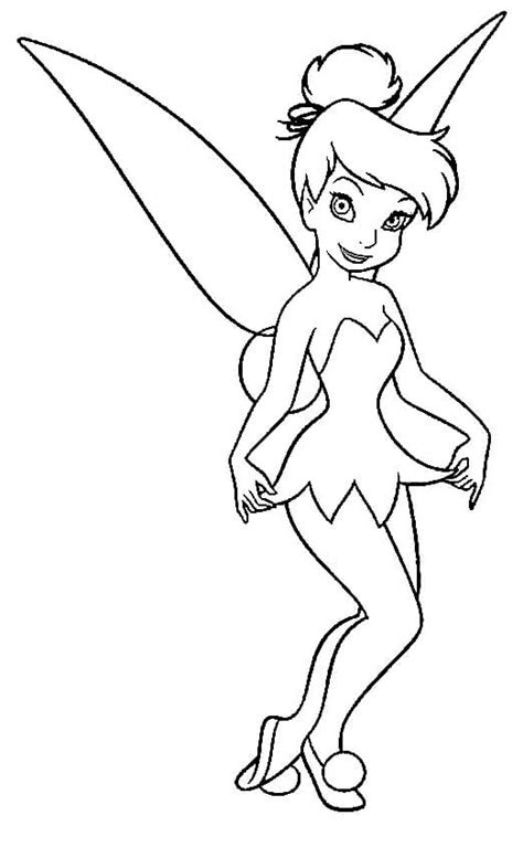 Lindo Tinkerbell Para Colorear Imprimir E Dibujar Coloringonly