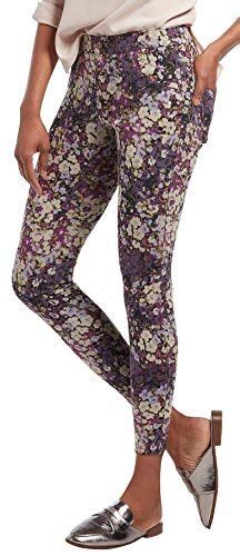 Hue Womens Essential Denim Leggings Purple Floral M Denim Leggings Fashion Women