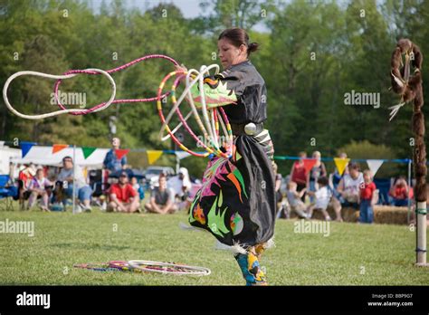 A Native American Hoop Dancer Performs At The 8th Annual Red Wing Powwow In Red Wing Park
