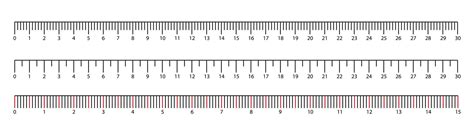Premium Vector Set Of Ruler Scale 30 Cm Centimeter Millimeter Inch