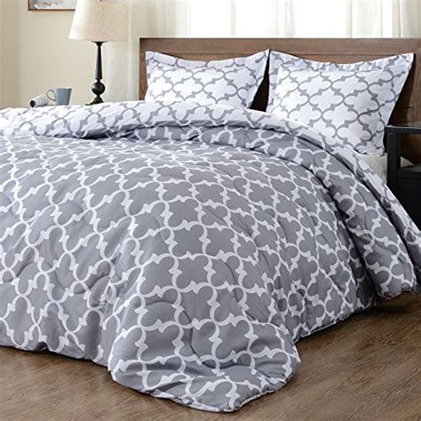 You can use these beautiful gray comforter. downluxe Lightweight Printed Comforter Set (King,Grey ...