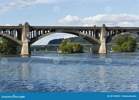 Concrete Arch Bridge Stock Image Image Of Piers River 26739025