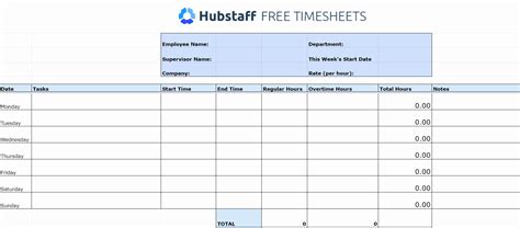 Free Project Timesheet Template Excel