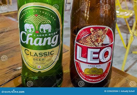 Chang Singha And Leo Beer Thai Night Market Bangkok Thailand Editorial Image Cartoondealer Com