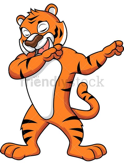 Dabbing Tiger Cartoon Vector Clipart Friendlystock