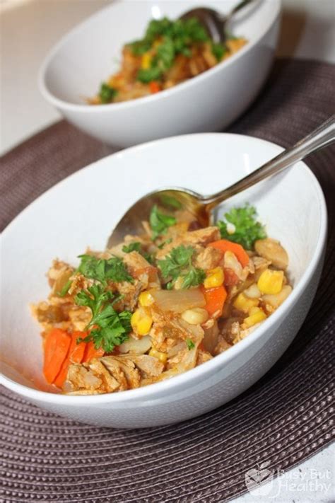 Make this healthy and delicious meal for dinner tonight in only 25 minutes! Easy Chicken Stew | Busy But Healthy