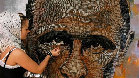 Ukrainian Artist Creates Putin Portrait With Spent Cartridges