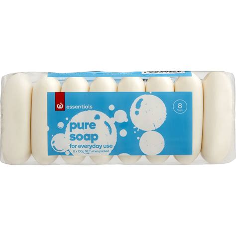Essentials Pure Bar Soap Pure 8 Pack Woolworths
