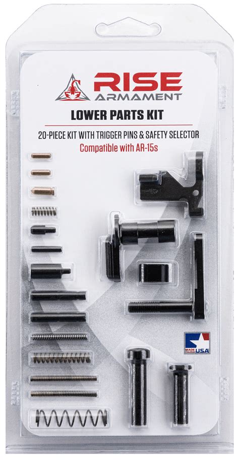 Rise Armament Ar 15 Lower Parts Kit With Trigger Pins And Safety Selector