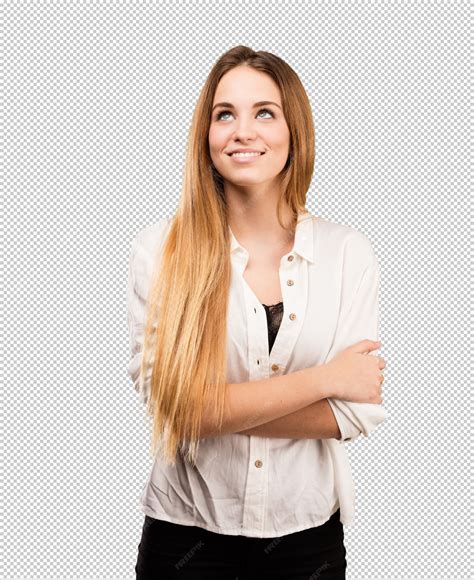Premium Psd Pretty Young Woman Crossing Arms