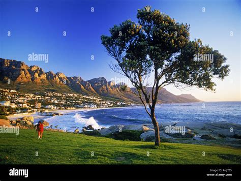 Cliffs Of Table Mountain At Camps Bay In Cape Town South Africa Stock