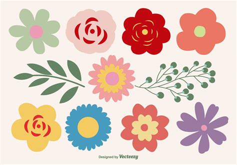 Cute Flower Shapes Set Download Free Vector Art Stock Graphics And Images