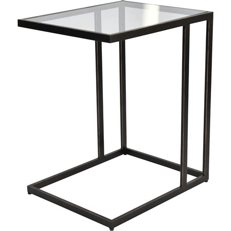 Deveraux Gilded Bronze Metal And Glass Side Table Glass Side Table