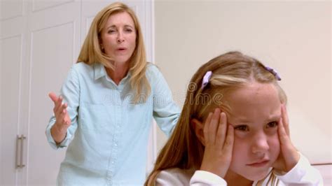 Upset Mother Scolding Her Daughter Stock Footage Video Of Filming