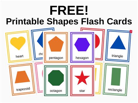 20 Free Printable Shapes Flashcards Esl Vault