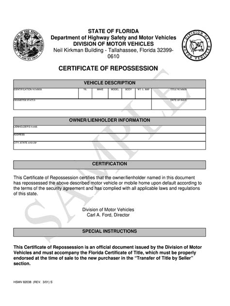 Florida Repo Affidavit Fill Out And Sign Online Dochub