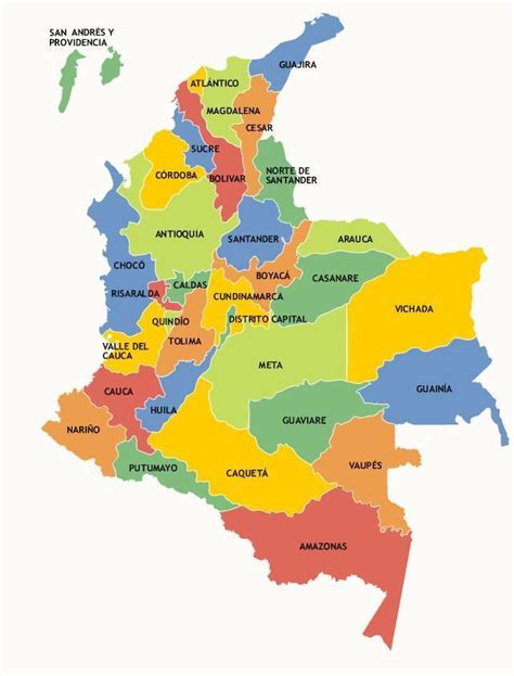 Imagen Del Mapa De La Division Politica De Colombia Imagui