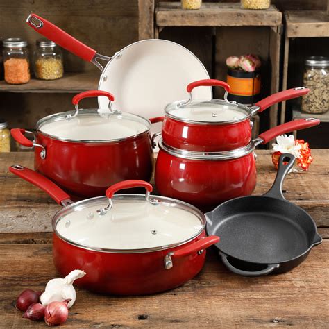 The Pioneer Woman Classic Belly 10 Piece Ceramic Non Stick And Cast