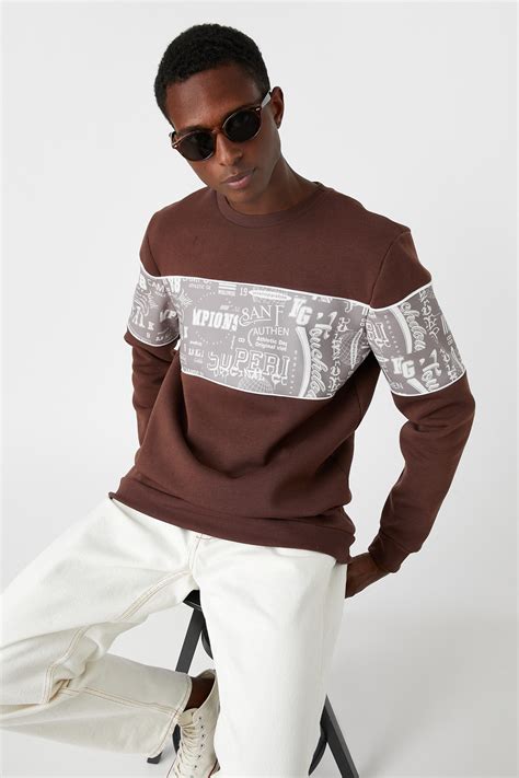 Koton Mens Brown Sweatshirt