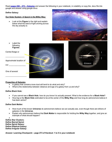 Types Of Galaxies Worksheet Printable Worksheet Template
