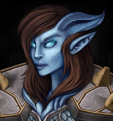 How To Draw A World Of Warcraft Character Female Draenei Step By Step