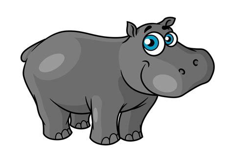 Hipopótamo Bebé De Dibujos Animados Lindo Con Ojos Azules 11520516