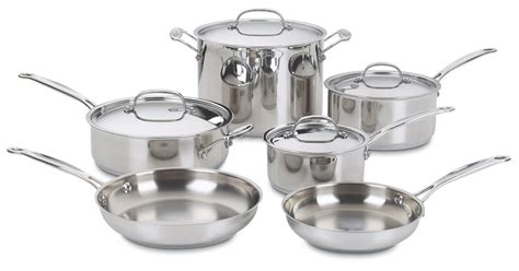 Cuisinart 77 10 Chefs Classic Stainless 10 Piece Cookware Set