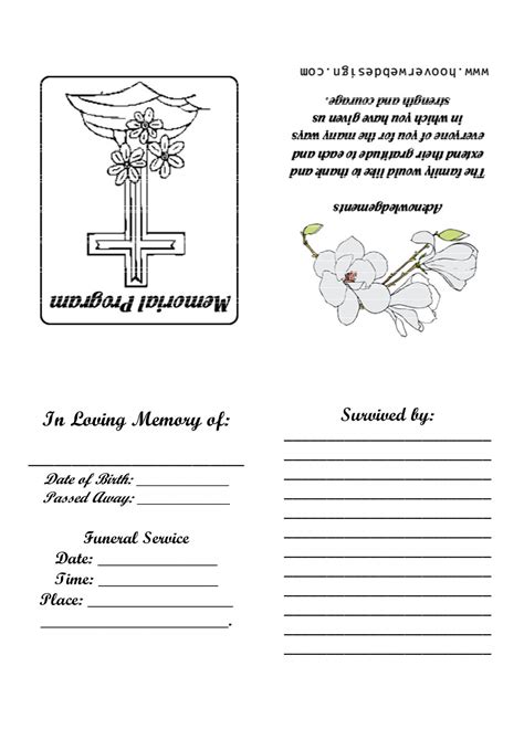Free Printable Memorial Card Template