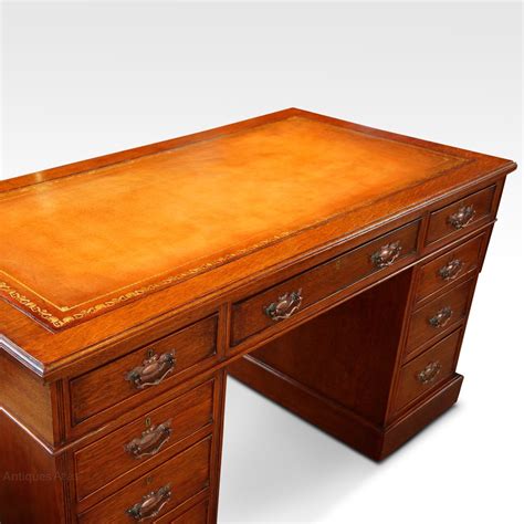 Victorian Oak Double Pedestal Desk Antiques Atlas