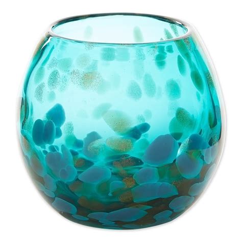 Aqua Glass Bowl Vase Blue Overstock 32545587