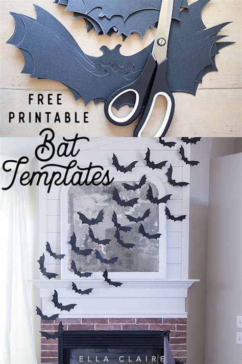 Diy Halloween Flying Bat Mantel Free Bat Template Homemade