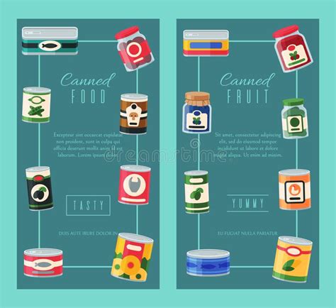 Canned Food Poster Vector Illustration Vegetable Product Tinned