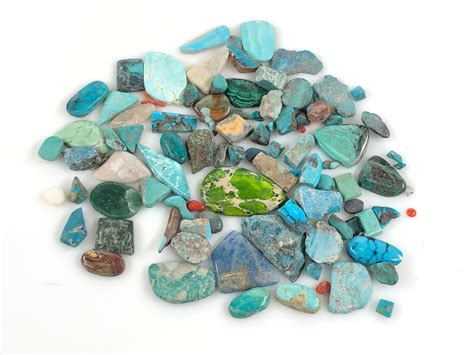 Lot Bulk Lot Of Assorted Turquoise Stones 220gr