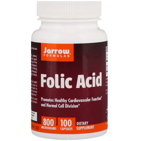 Some fertility blends also include some herbs which interact with the fertility drugs and cause problems. Jarrow Formulas, Folic Acid, 800 mcg, 100 Capsules | By ...