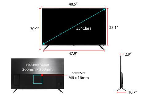 55 Inch Tv Dimensions In Inches Malaynali