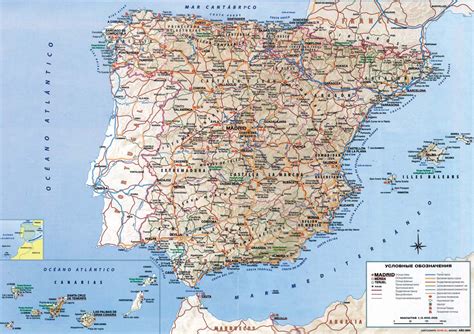 Detailed Road Map Of Spain Spain Detailed Road Map