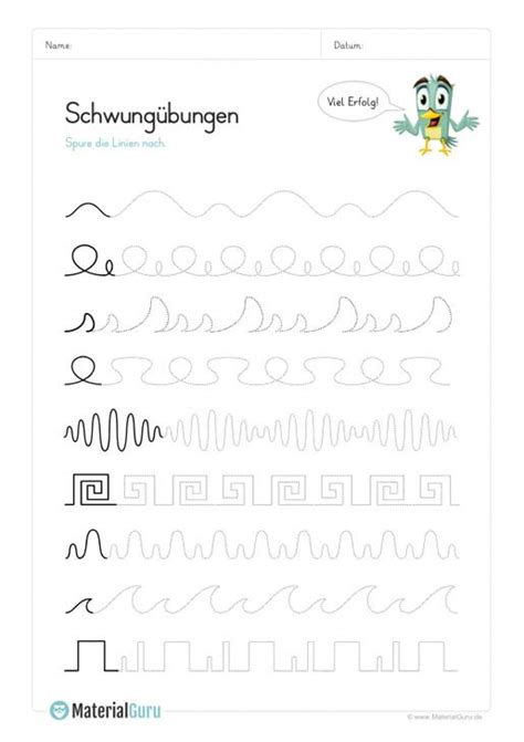 Arbeitsblatt Schwungübungen Muster 04 Preschool Activity Activities