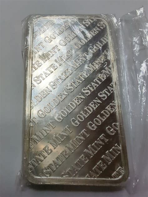 10 Oz Silver Bar Golden State Mint Iso Sealed Ebay