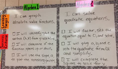 Learning Targets And Success Criteria Learning Targets Middle School