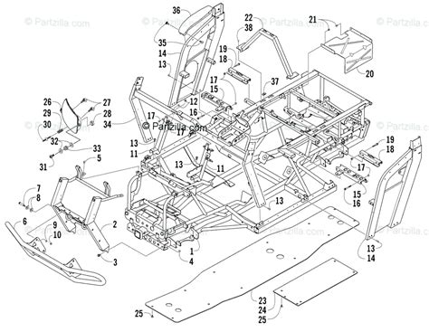 Arctic Cat Side By Side Oem Parts Diagram For Frame And Related Parts Partzilla Com