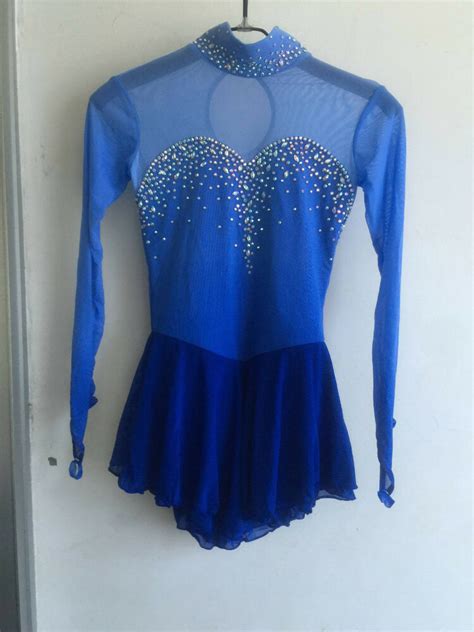 Blue Ice Skating Dress Girls Custom Figure Skating Dresses