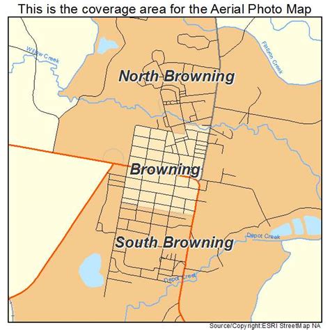 Aerial Photography Map Of Browning Mt Montana