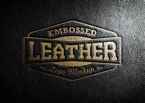Embossed Stamp Logo Mockup With Leather Effect Templatefor