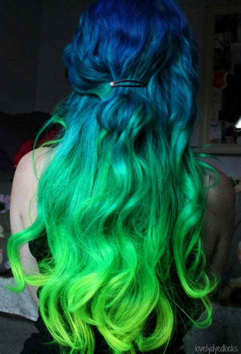 mermaid ombre hair color most unnatural pinterest on we heart it grüne haarfarben grüne