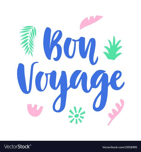 Bon Voyage Poster With Hand Written Lettering Vector Image