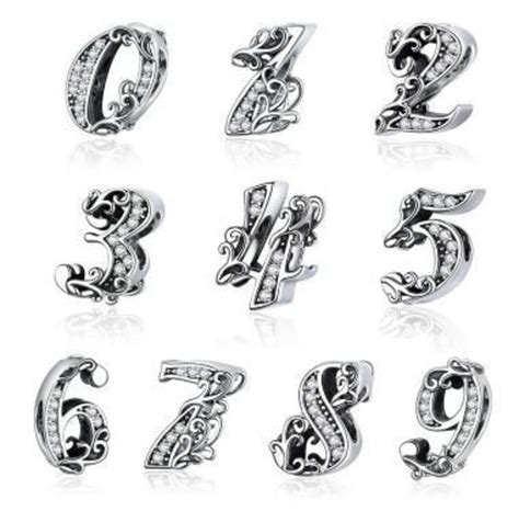 Charms For Pandora Bracelet Numbers Charm 925 Sterling Etsy