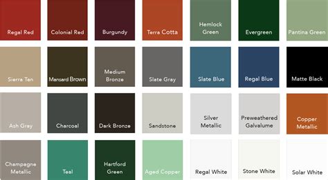 Standing Seam Metal Roof Colors Please Note That Colors May Vary