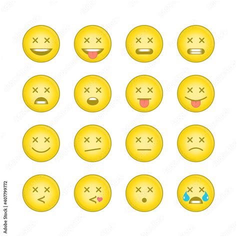 Emoji Face Sets Icons Emoticons Collection 9 Of 15 Kit Of Emoji Signs